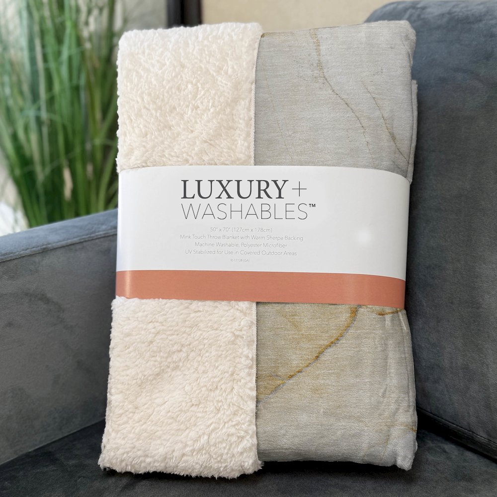 Premium Machine Washable ASB510 Beige 50" x 70" Sherpa Throw Blanket