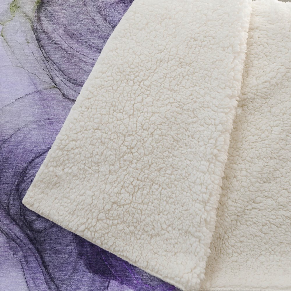 Premium Machine Washable ASB513 Purple 50" x 70" Sherpa Throw Blanket