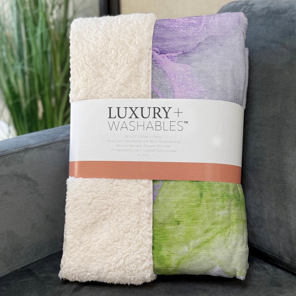 Premium Machine Washable ASB513 Purple 50" x 70" Sherpa Throw Blanket