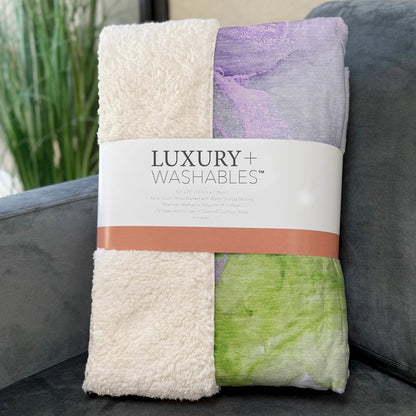Premium Machine Washable ASB513 Purple 50" x 70" Sherpa Throw Blanket