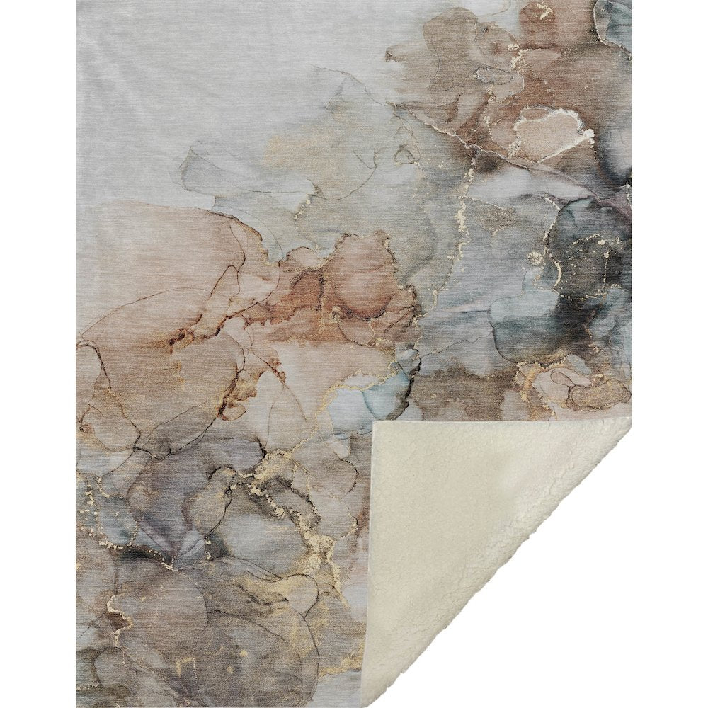 Premium Machine Washable ASB520 Beige 50" x 70" Sherpa Throw Blanket