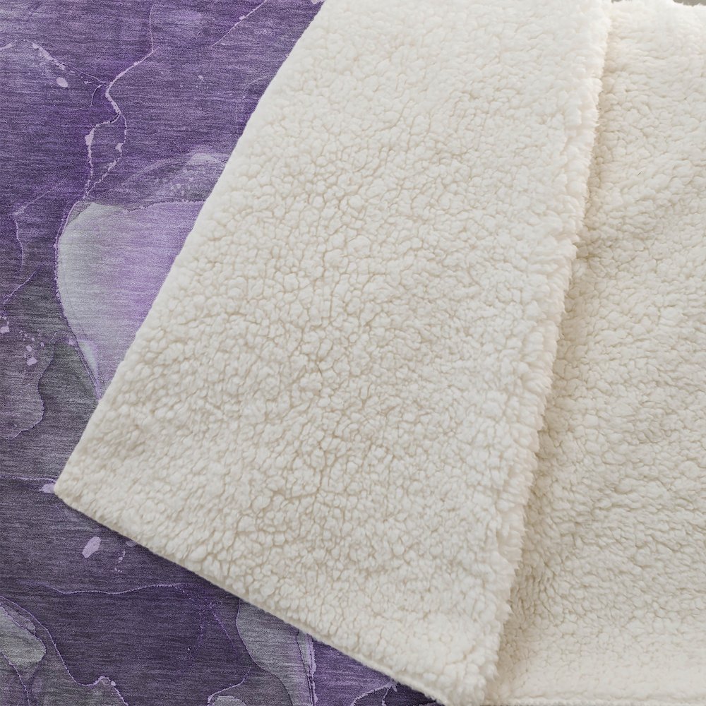 Premium Machine Washable ASB522 Purple 50" x 70" Sherpa Throw Blanket