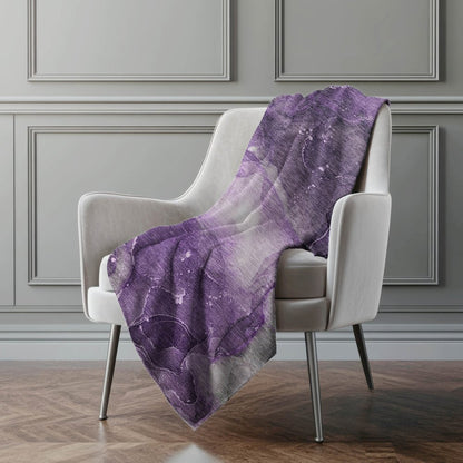 Premium Machine Washable ASB522 Purple 50" x 70" Sherpa Throw Blanket