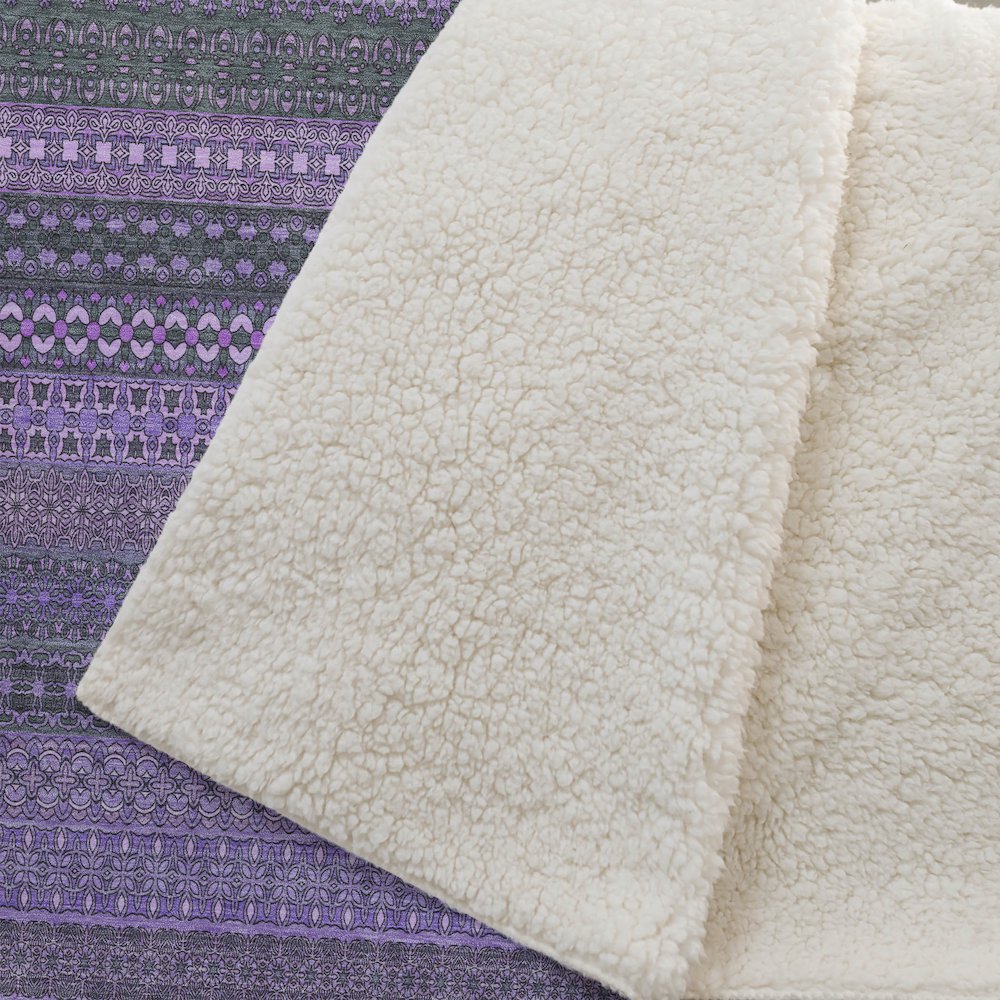 Premium Machine Washable ASB527 Purple 50" x 70" Sherpa Throw Blanket