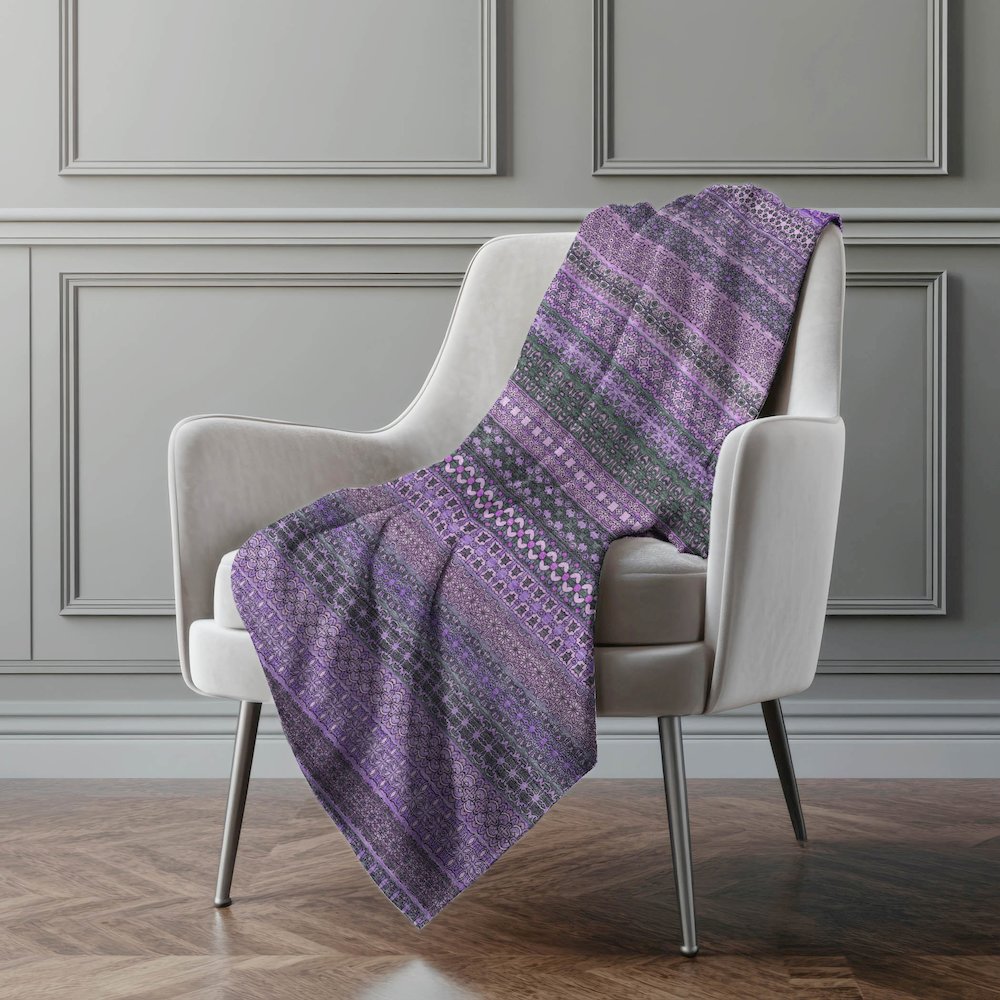 Premium Machine Washable ASB527 Purple 50" x 70" Sherpa Throw Blanket