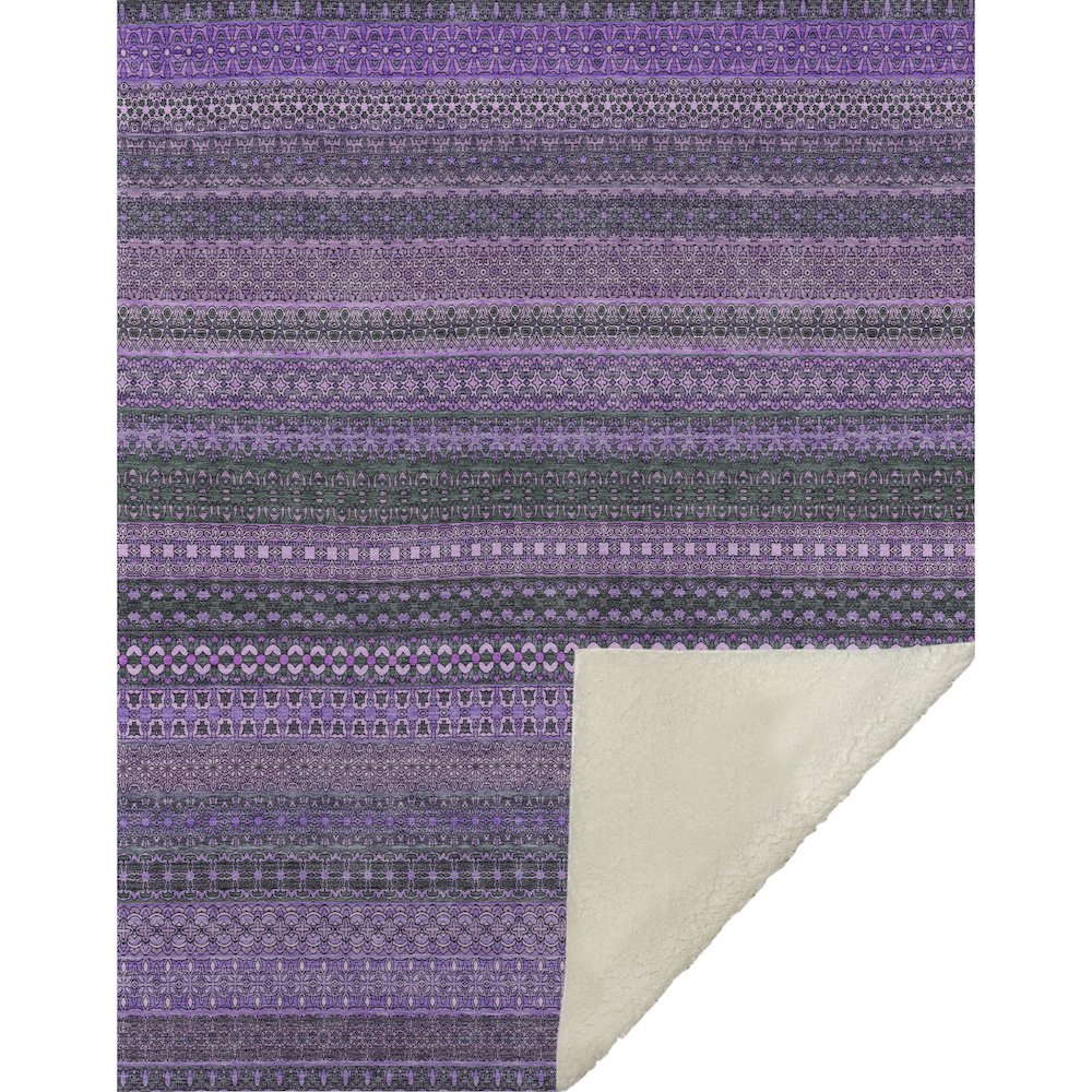 Premium Machine Washable ASB527 Purple 50" x 70" Sherpa Throw Blanket