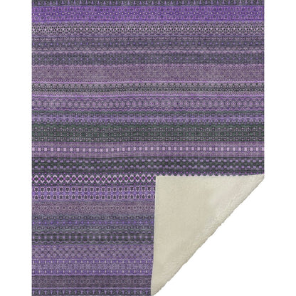 Premium Machine Washable ASB527 Purple 50" x 70" Sherpa Throw Blanket