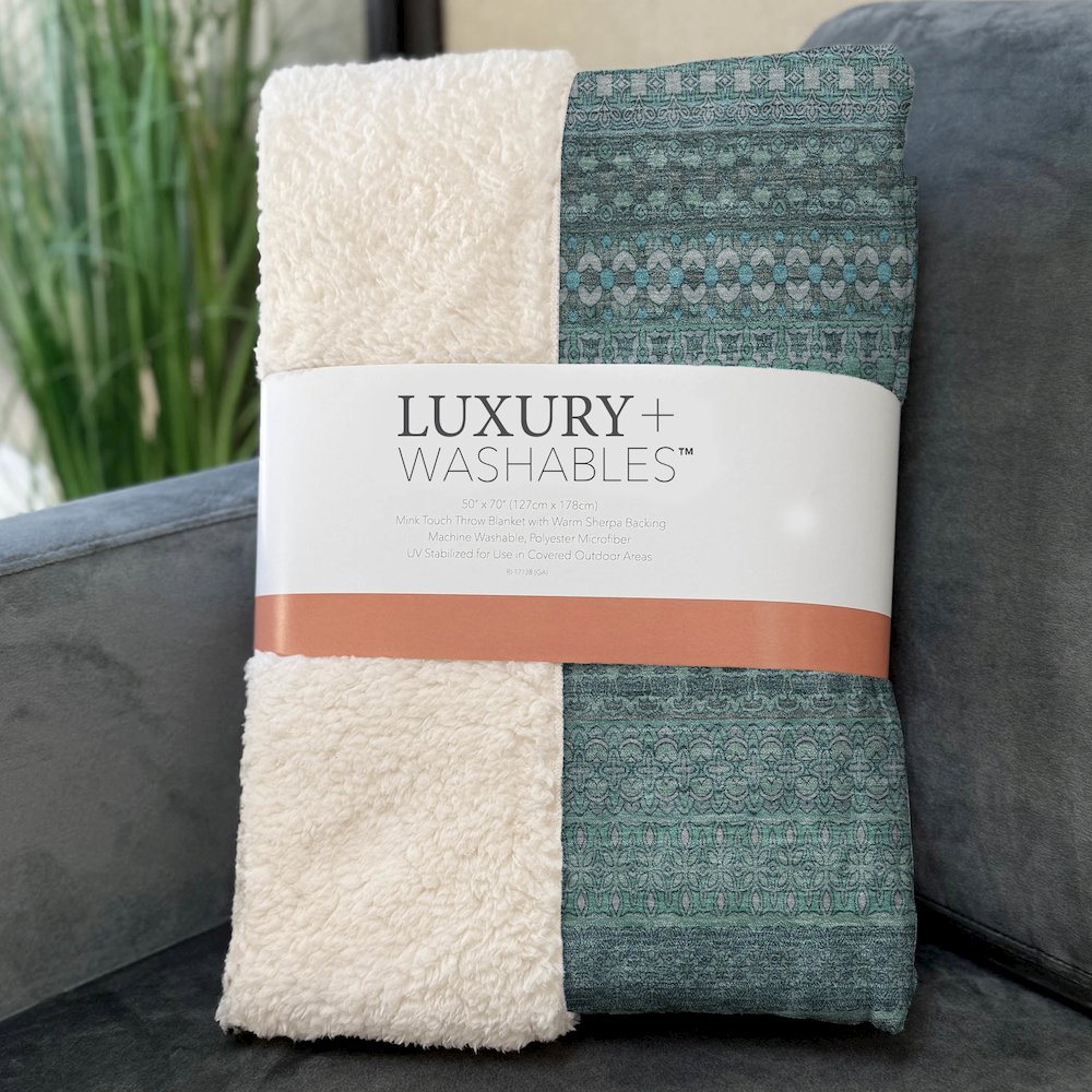 Premium Machine Washable ASB527 Turquoise 50" x 70" Sherpa Throw Blanket