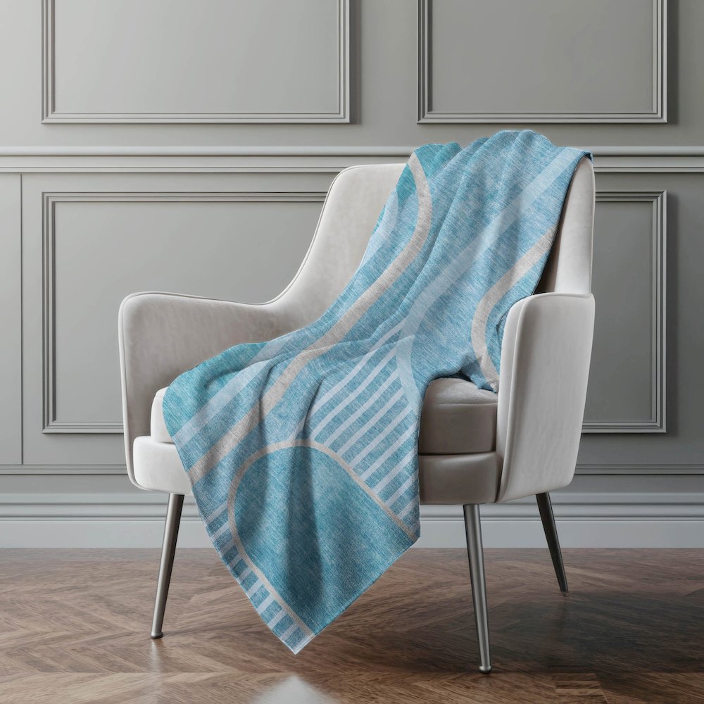 Premium Machine Washable ASB532 Teal 50" x 70" Sherpa Throw Blanket
