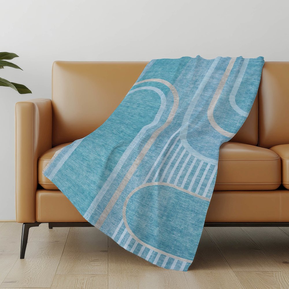 Premium Machine Washable ASB532 Teal 50" x 70" Sherpa Throw Blanket