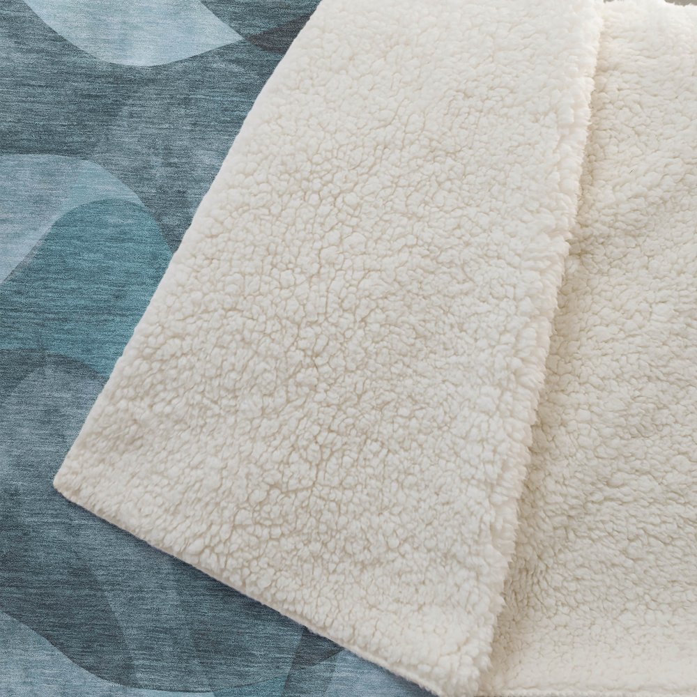 Premium Machine Washable ASB536 Teal 50" x 70" Sherpa Throw Blanket