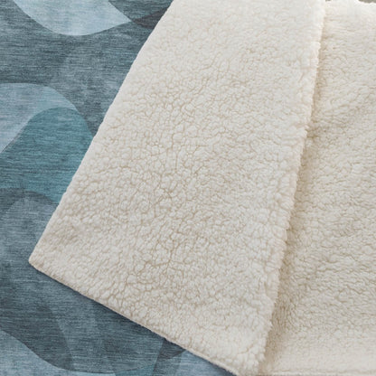 Premium Machine Washable ASB536 Teal 50" x 70" Sherpa Throw Blanket