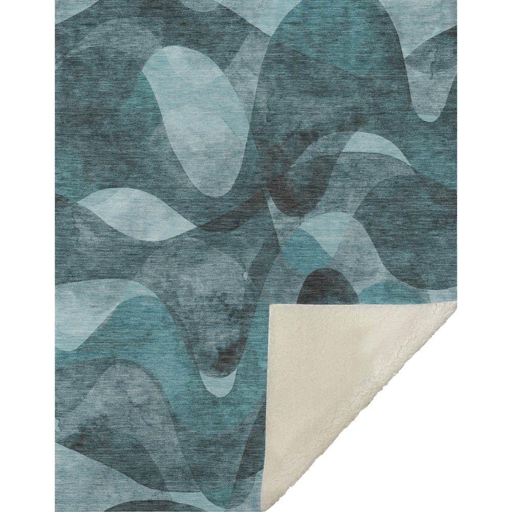 Premium Machine Washable ASB536 Teal 50" x 70" Sherpa Throw Blanket