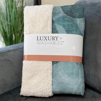 Premium Machine Washable ASB536 Teal 50" x 70" Sherpa Throw Blanket