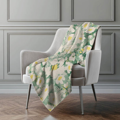 Premium Machine Washable ASB538 Green 50" x 70" Sherpa Throw Blanket
