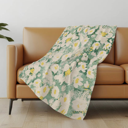 Premium Machine Washable ASB538 Green 50" x 70" Sherpa Throw Blanket