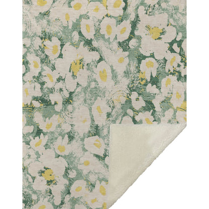 Premium Machine Washable ASB538 Green 50" x 70" Sherpa Throw Blanket