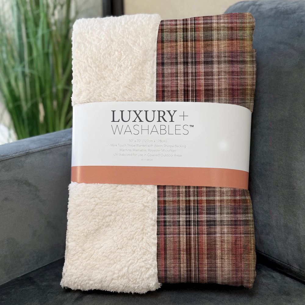 Premium Machine Washable ASB541 Red 50" x 70" Sherpa Throw Blanket