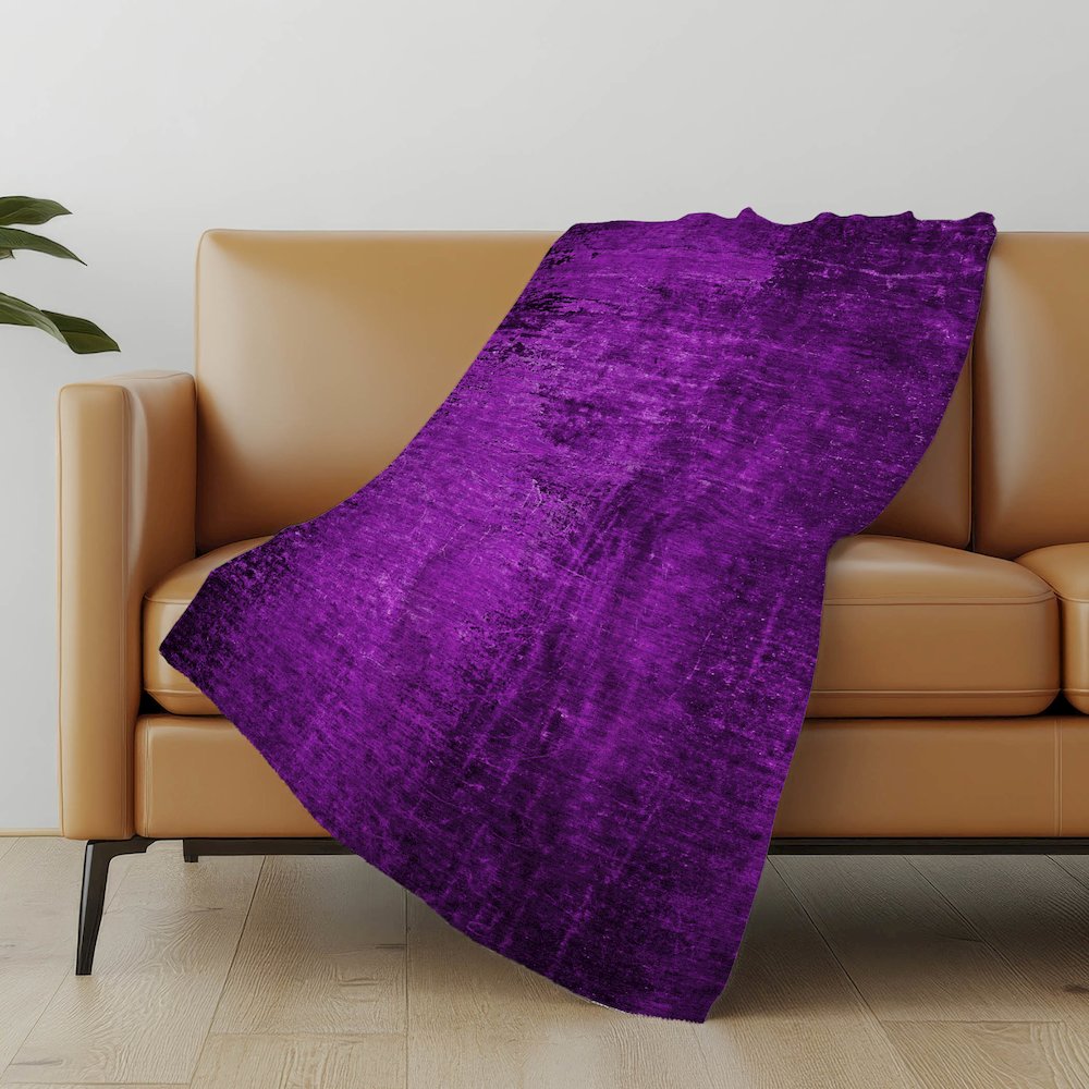 Premium Machine Washable ASB554 Purple 50" x 70" Sherpa Throw Blanket