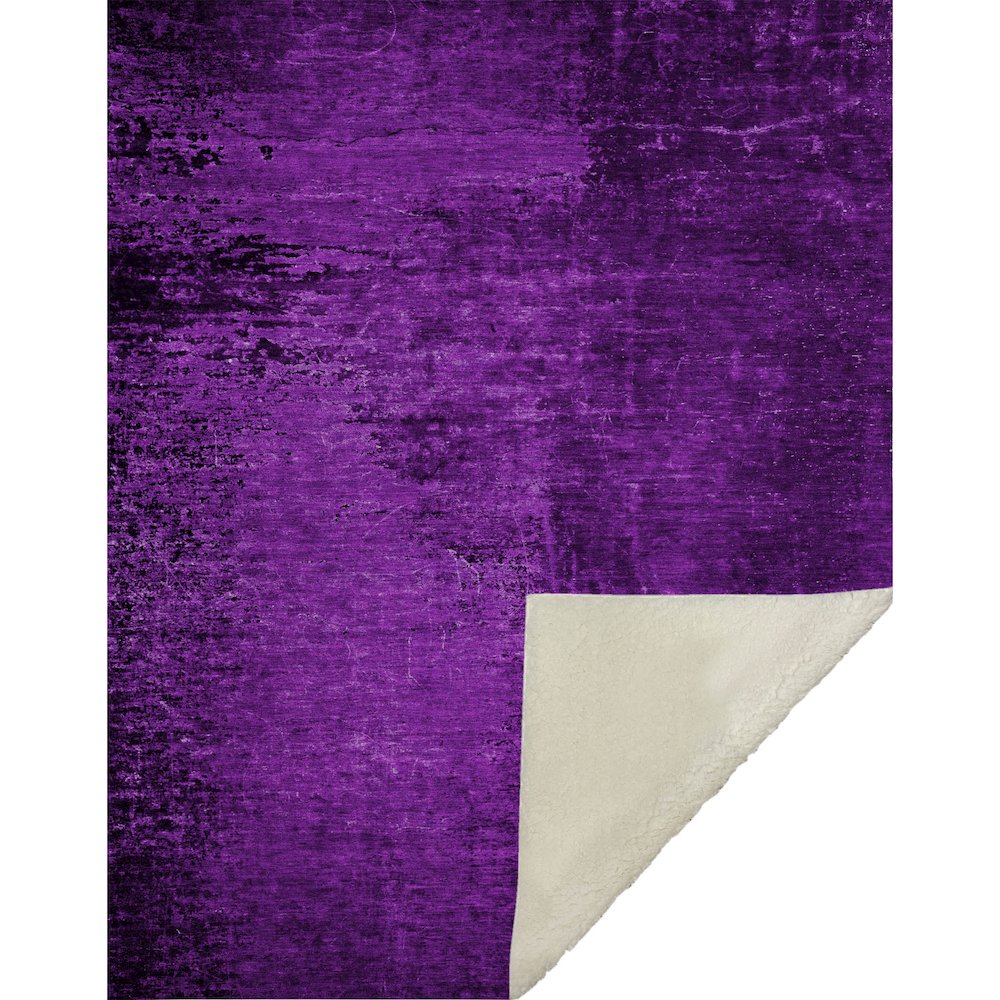 Premium Machine Washable ASB554 Purple 50" x 70" Sherpa Throw Blanket
