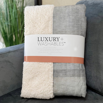 Premium Machine Washable ASB568 Taupe 50" x 70" Sherpa Throw Blanket