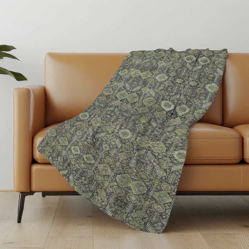 Premium Machine Washable ASB574 Green 50" x 70" Sherpa Throw Blanket
