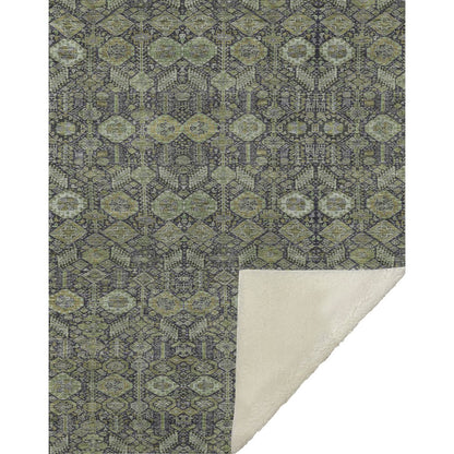 Premium Machine Washable ASB574 Green 50" x 70" Sherpa Throw Blanket
