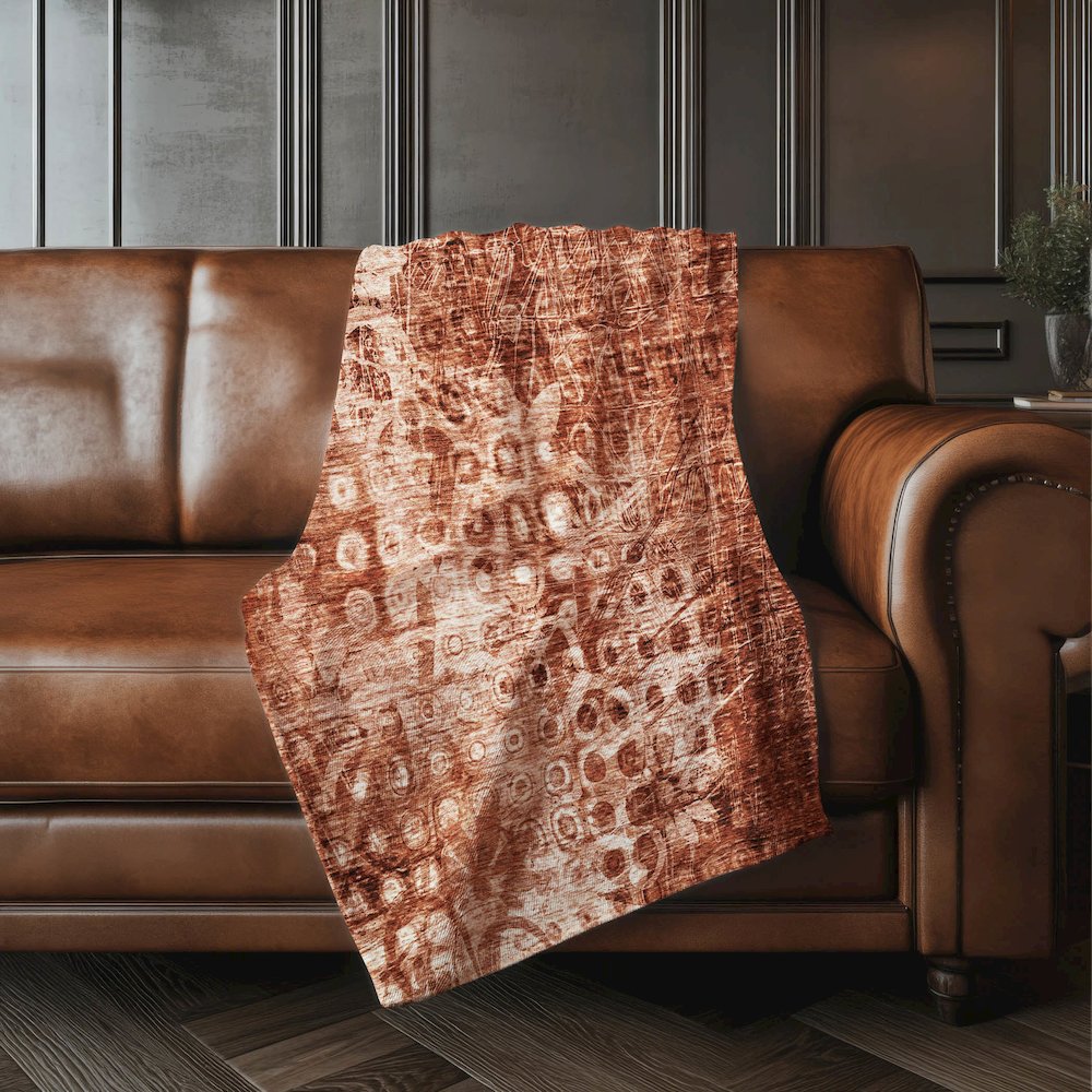 Premium Machine Washable ASB577 Paprika 50" x 70" Sherpa Throw Blanket