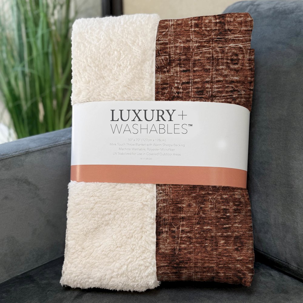 Premium Machine Washable ASB577 Paprika 50" x 70" Sherpa Throw Blanket