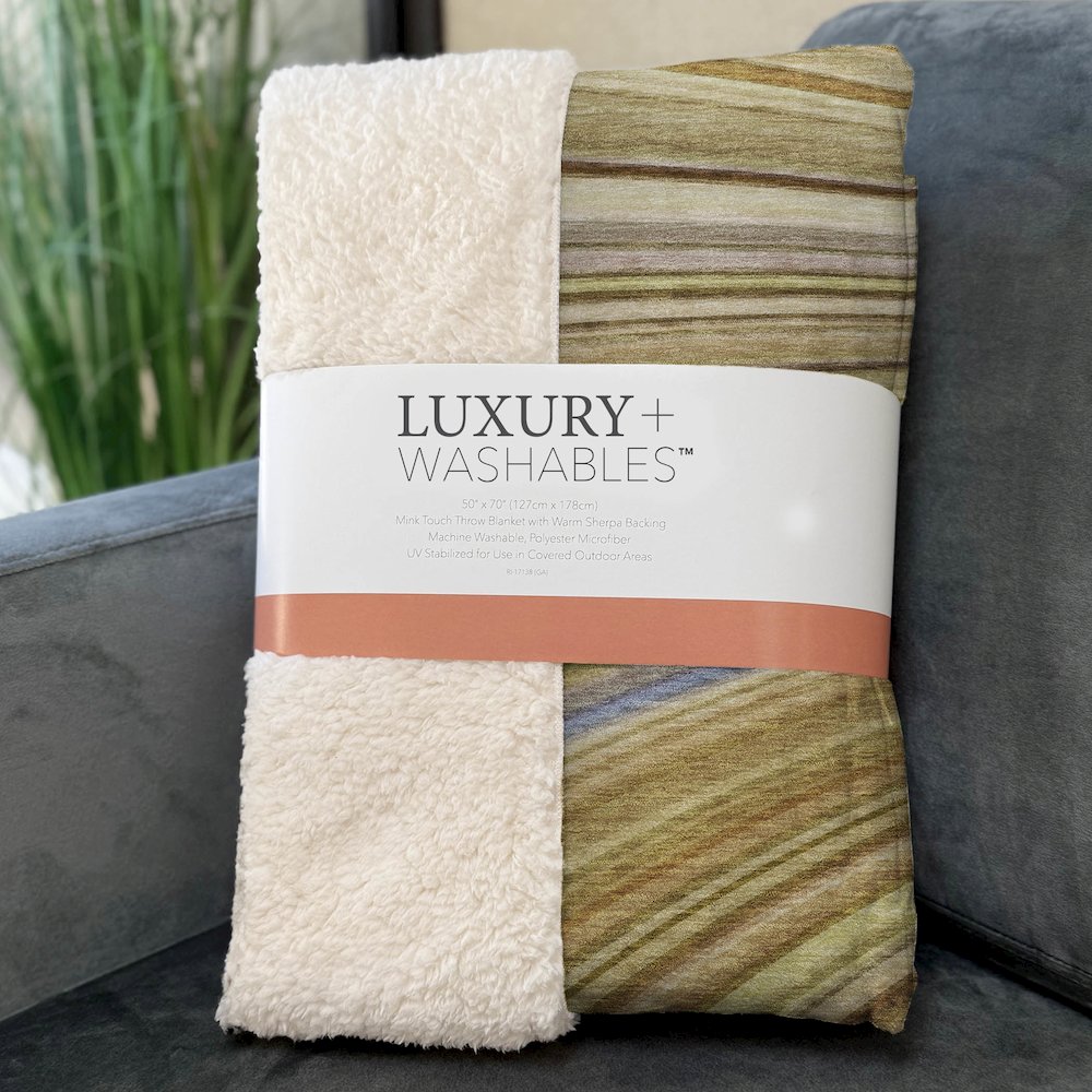 Premium Machine Washable ASB585 Beige 50" x 70" Sherpa Throw Blanket