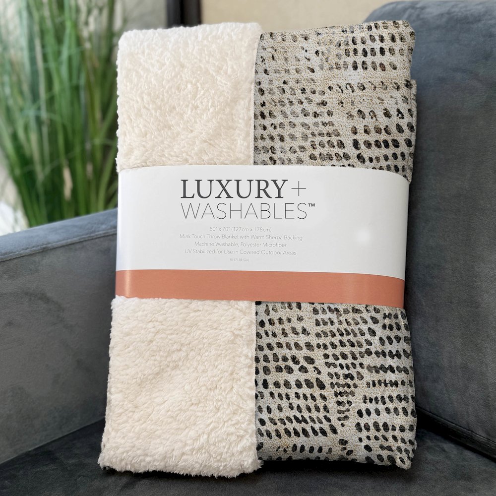 Premium Machine Washable ASB591 Beige 50" x 70" Sherpa Throw Blanket