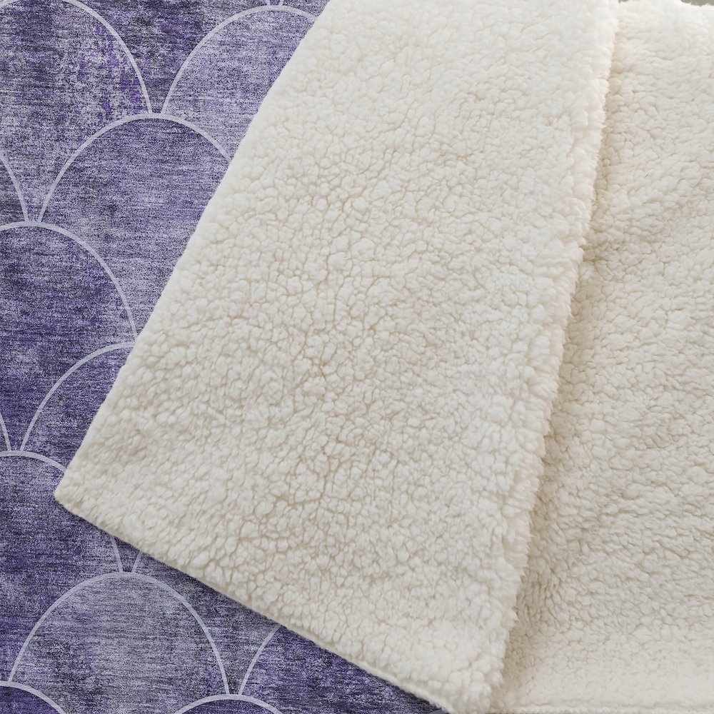 Premium Machine Washable ASB594 Purple 50" x 70" Sherpa Throw Blanket
