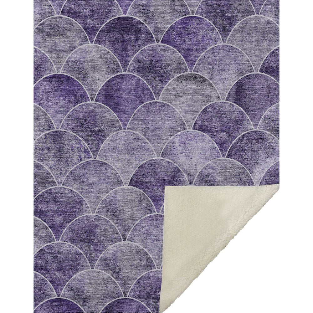 Premium Machine Washable ASB594 Purple 50" x 70" Sherpa Throw Blanket
