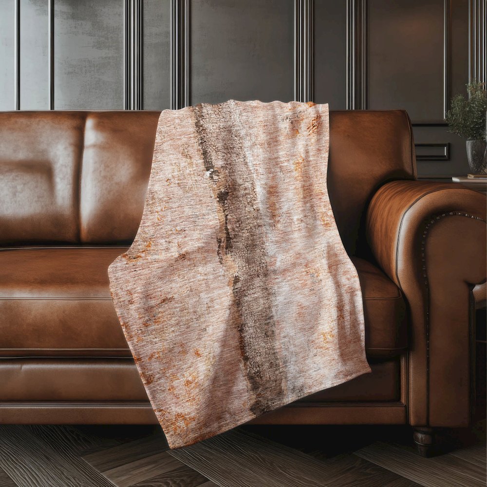 Premium Machine Washable ASB605 Paprika 50" x 70" Sherpa Throw Blanket
