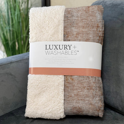 Premium Machine Washable ASB605 Paprika 50" x 70" Sherpa Throw Blanket