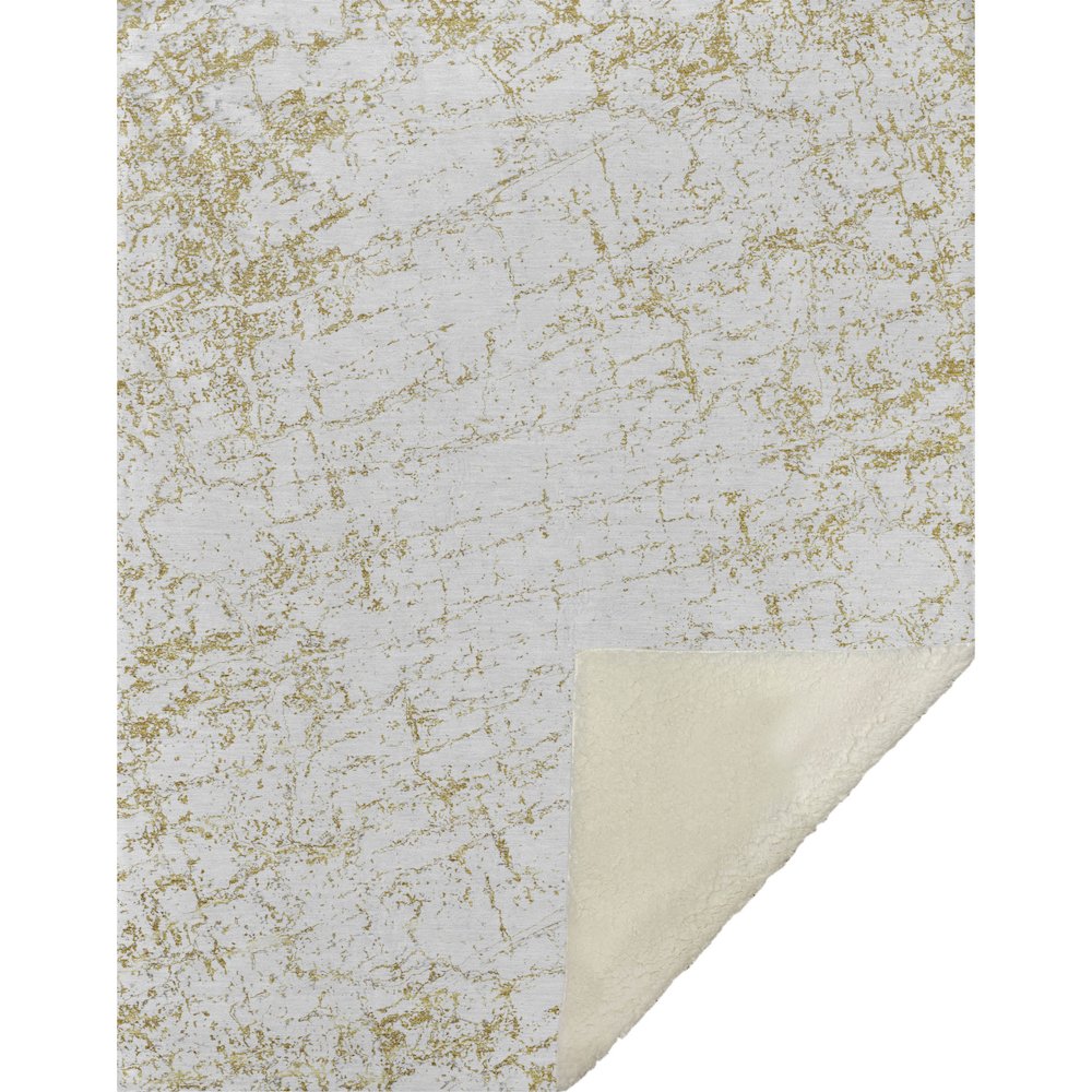 Premium Machine Washable ASB606 Gold 50" x 70" Sherpa Throw Blanket