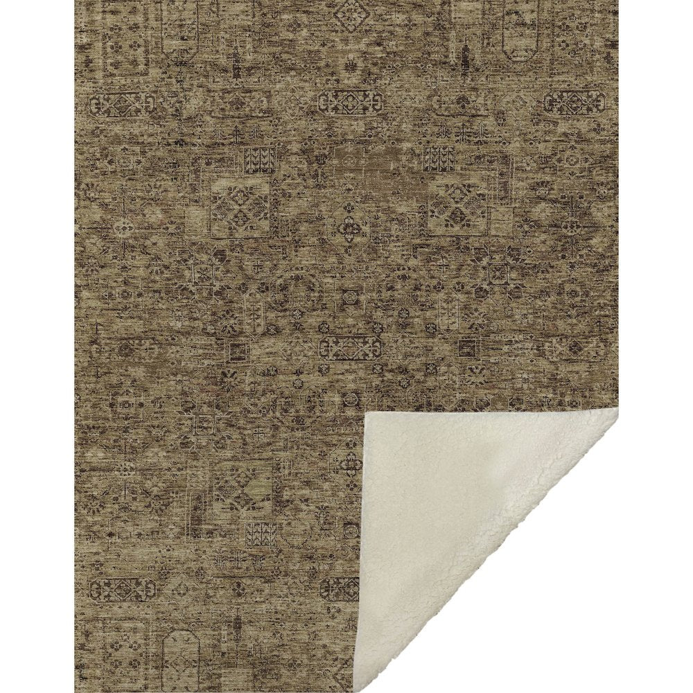 Premium Machine Washable ASB611 Mocha 50" x 70" Sherpa Throw Blanket