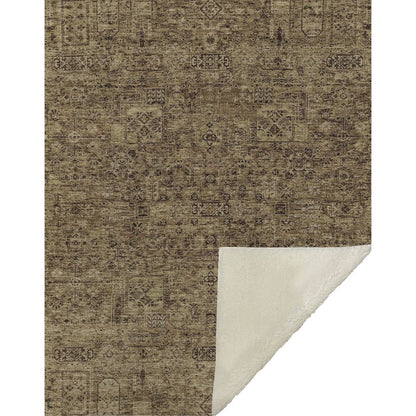 Premium Machine Washable ASB611 Mocha 50" x 70" Sherpa Throw Blanket