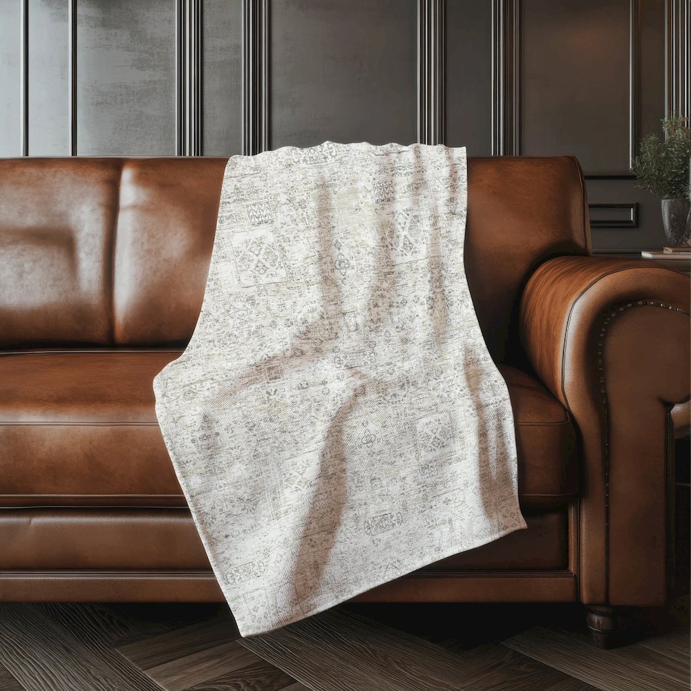 Premium Machine Washable ASB611 Taupe 50" x 70" Sherpa Throw Blanket