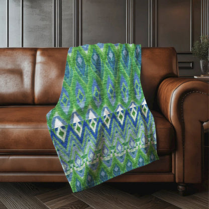 Premium Machine Washable ASB617 Green 50" x 70" Sherpa Throw Blanket