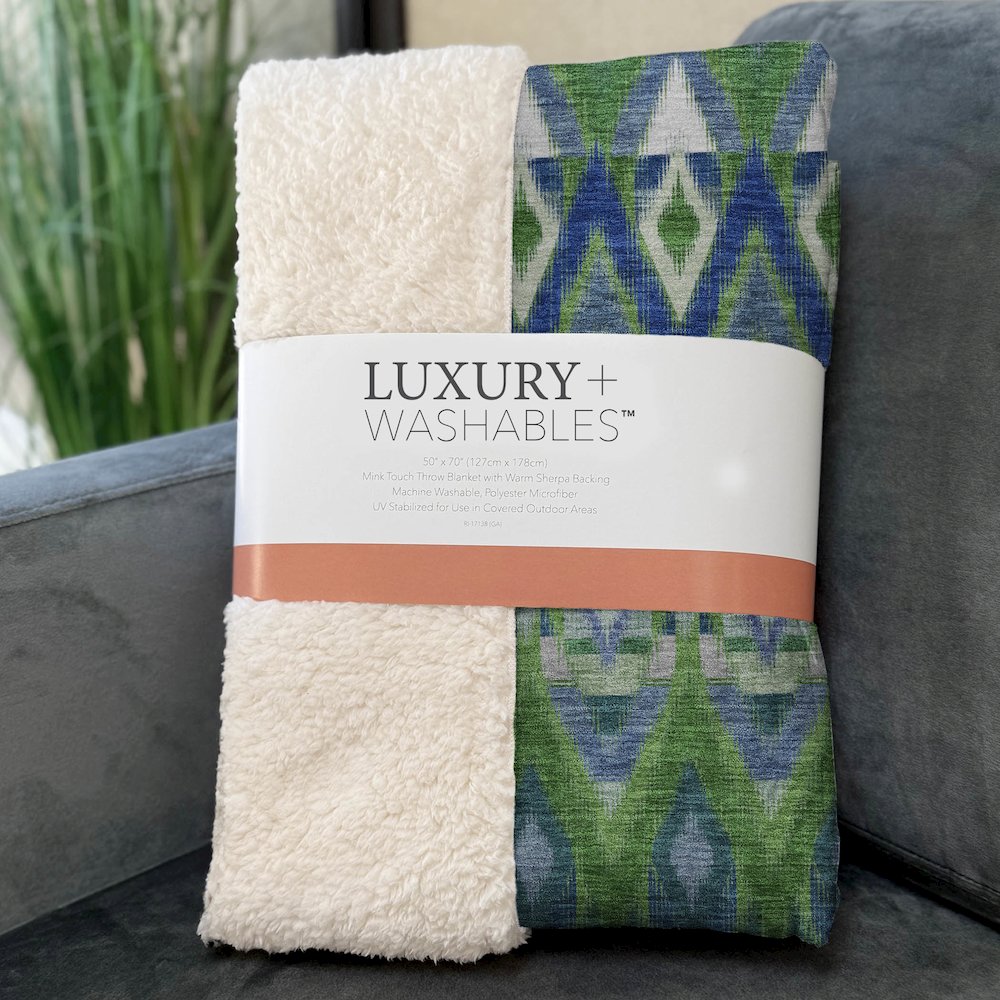 Premium Machine Washable ASB617 Green 50" x 70" Sherpa Throw Blanket