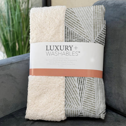 Premium Machine Washable ASB618 Taupe 50" x 70" Sherpa Throw Blanket