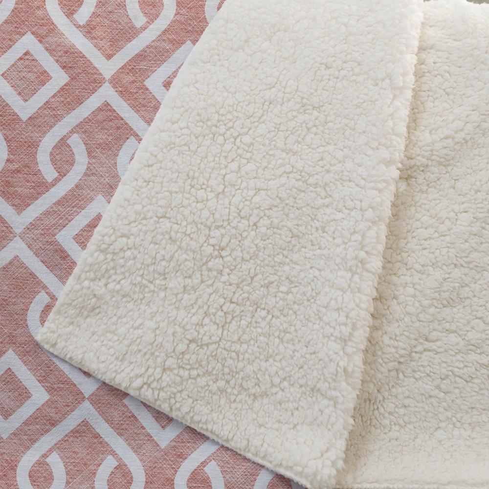 Premium Machine Washable ASB621 Salmon 50" x 70" Sherpa Throw Blanket