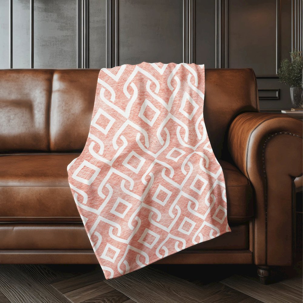Premium Machine Washable ASB621 Salmon 50" x 70" Sherpa Throw Blanket