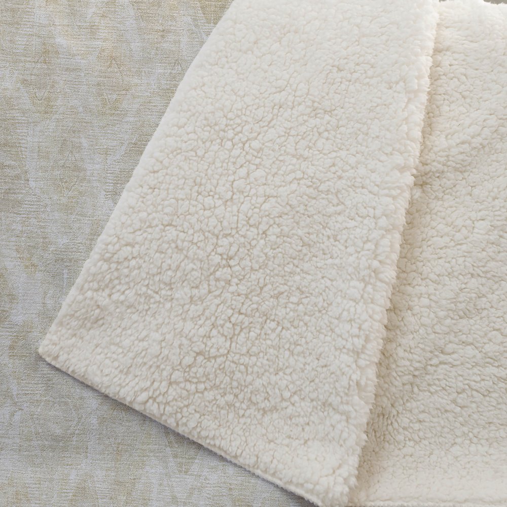 Premium Machine Washable ASB622 Beige 50" x 70" Sherpa Throw Blanket