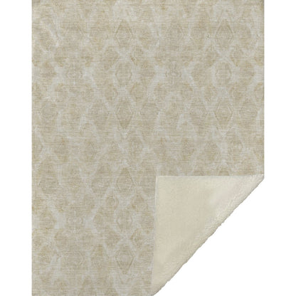 Premium Machine Washable ASB622 Beige 50" x 70" Sherpa Throw Blanket