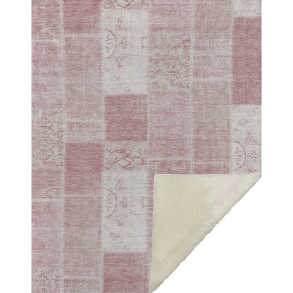 Premium Machine Washable ASB631 Pink 50" x 70" Sherpa Throw Blanket