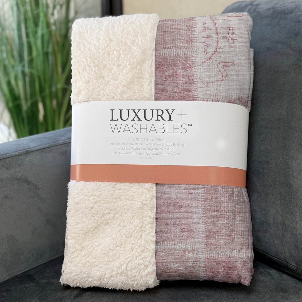 Premium Machine Washable ASB631 Pink 50" x 70" Sherpa Throw Blanket