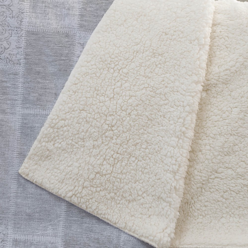 Premium Machine Washable ASB631 Silver 50" x 70" Sherpa Throw Blanket