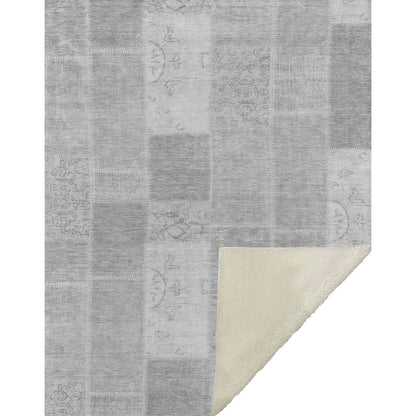 Premium Machine Washable ASB631 Silver 50" x 70" Sherpa Throw Blanket